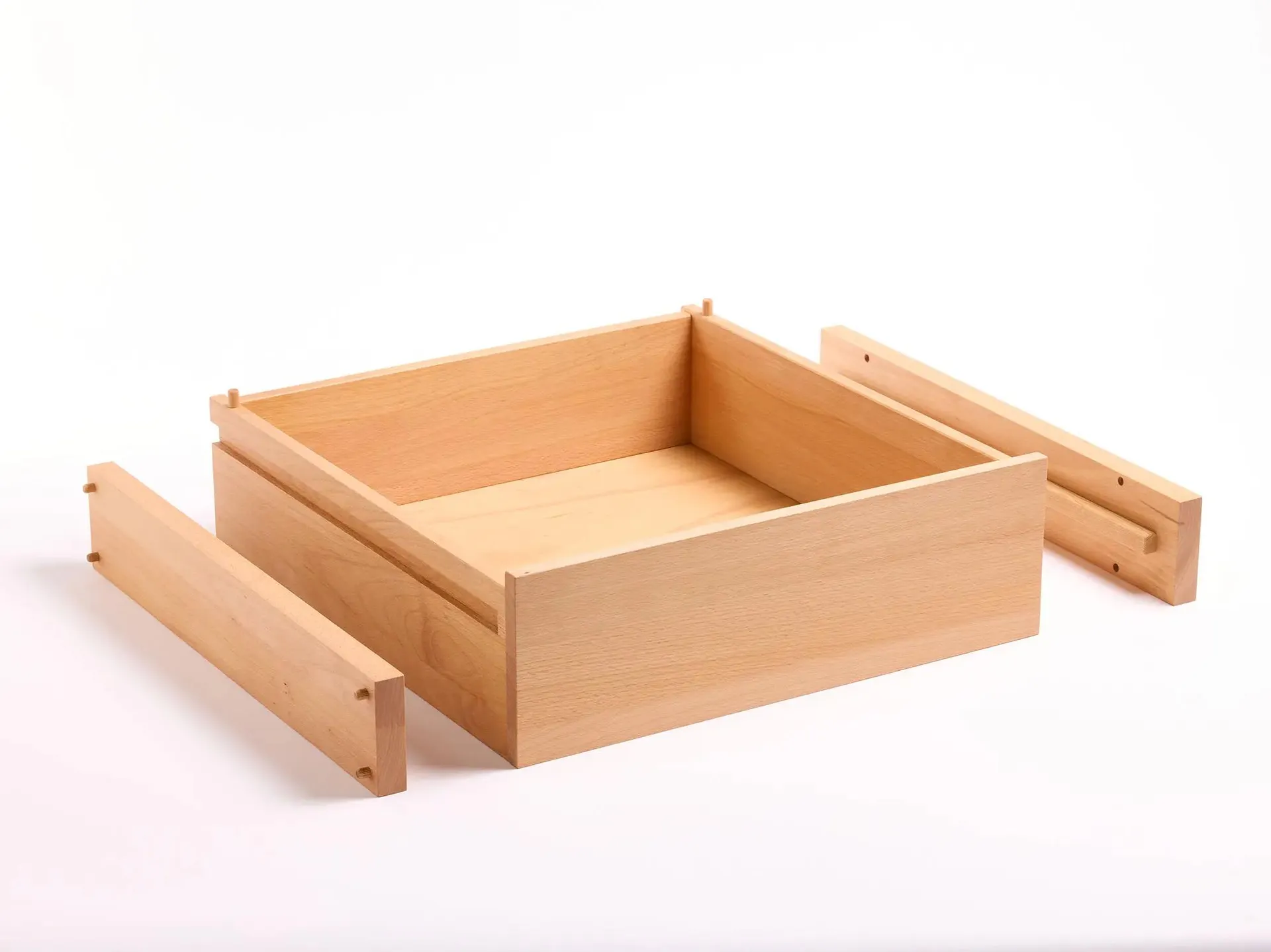 Kleiderschrank Kurami, Lade inkl. 2 Stk. Führungen, Abteil A, Buche