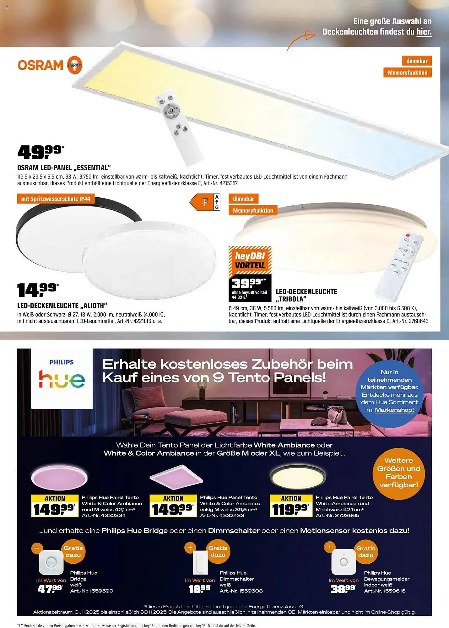 OBI Flugblatt von 14. November bis 30. November 2025 - Flugblätt seite 19