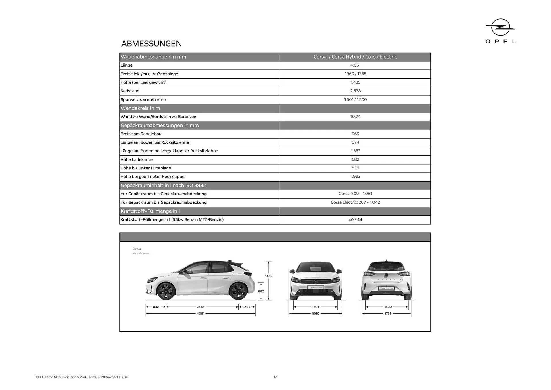 Opel Corsa Flugblatt von 16. Mai bis 15. Mai 2025 - Flugblätt seite 17