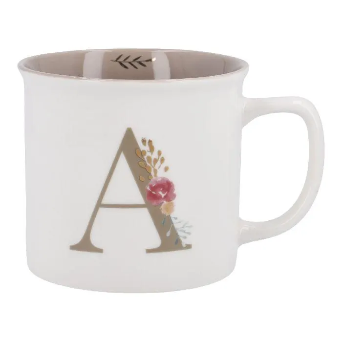 Becher Buchstabe/Blumen, A, 390 ml