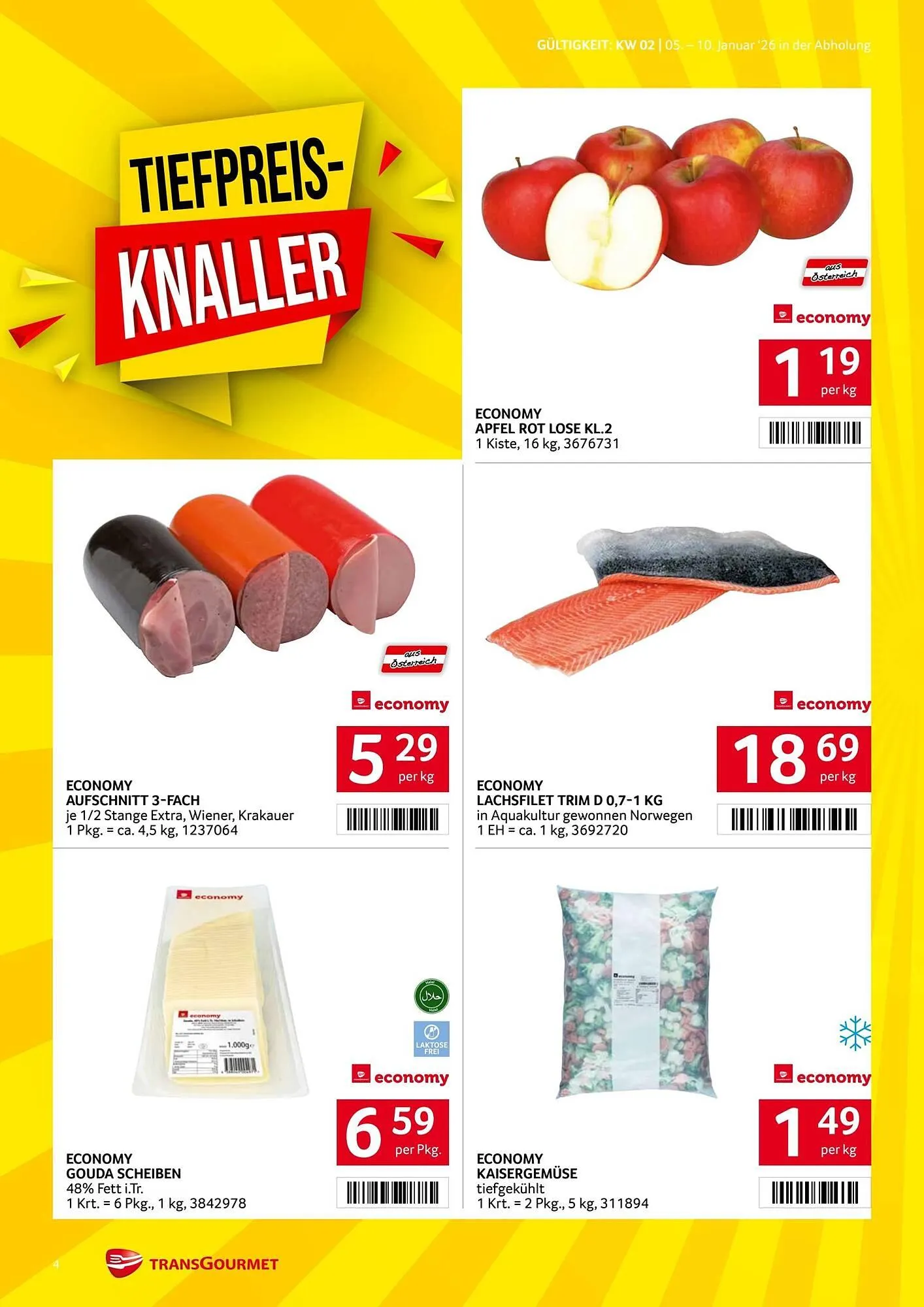 Transgourmet Flugblatt von 5. Jänner bis 10. Jänner 2026 - Flugblätt seite  4