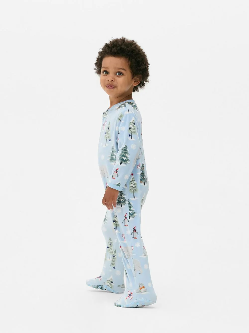 Weihnachtlicher Fleece-Familienschlafanzug für Babys