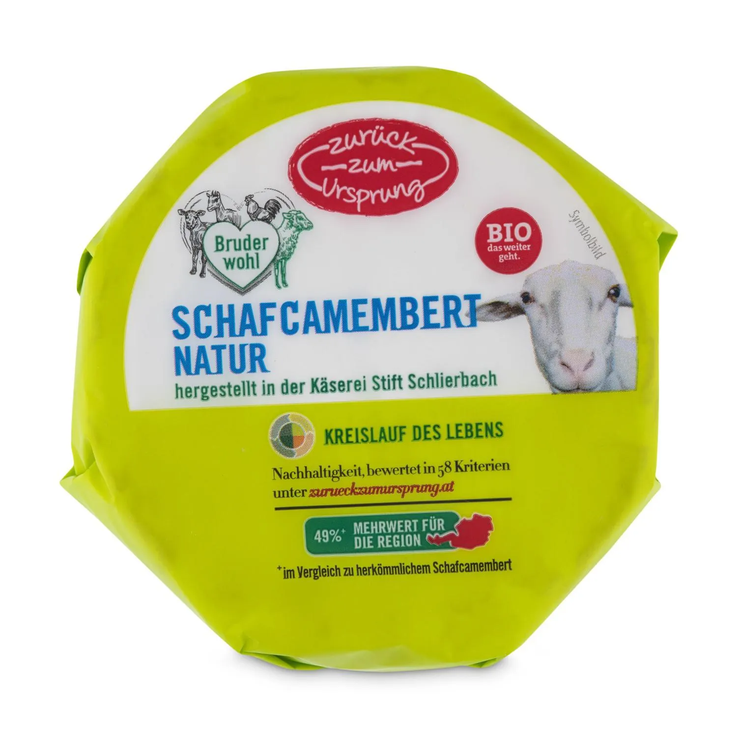ZURÜCK ZUM URSPRUNG BIO-Schafkäsespezialiät, Schafcamembert Natur