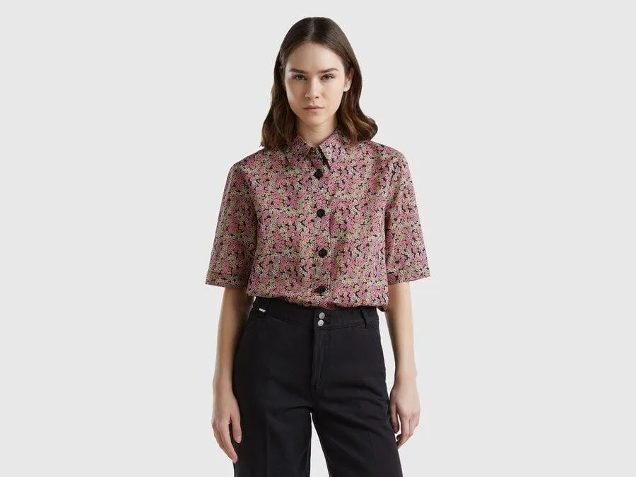 Kurzärmeliges gemustertes Hemd