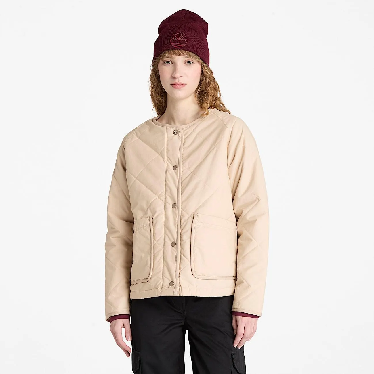 Strapazierfähige, wasserabweisende Steppjacke für Damen in Beige