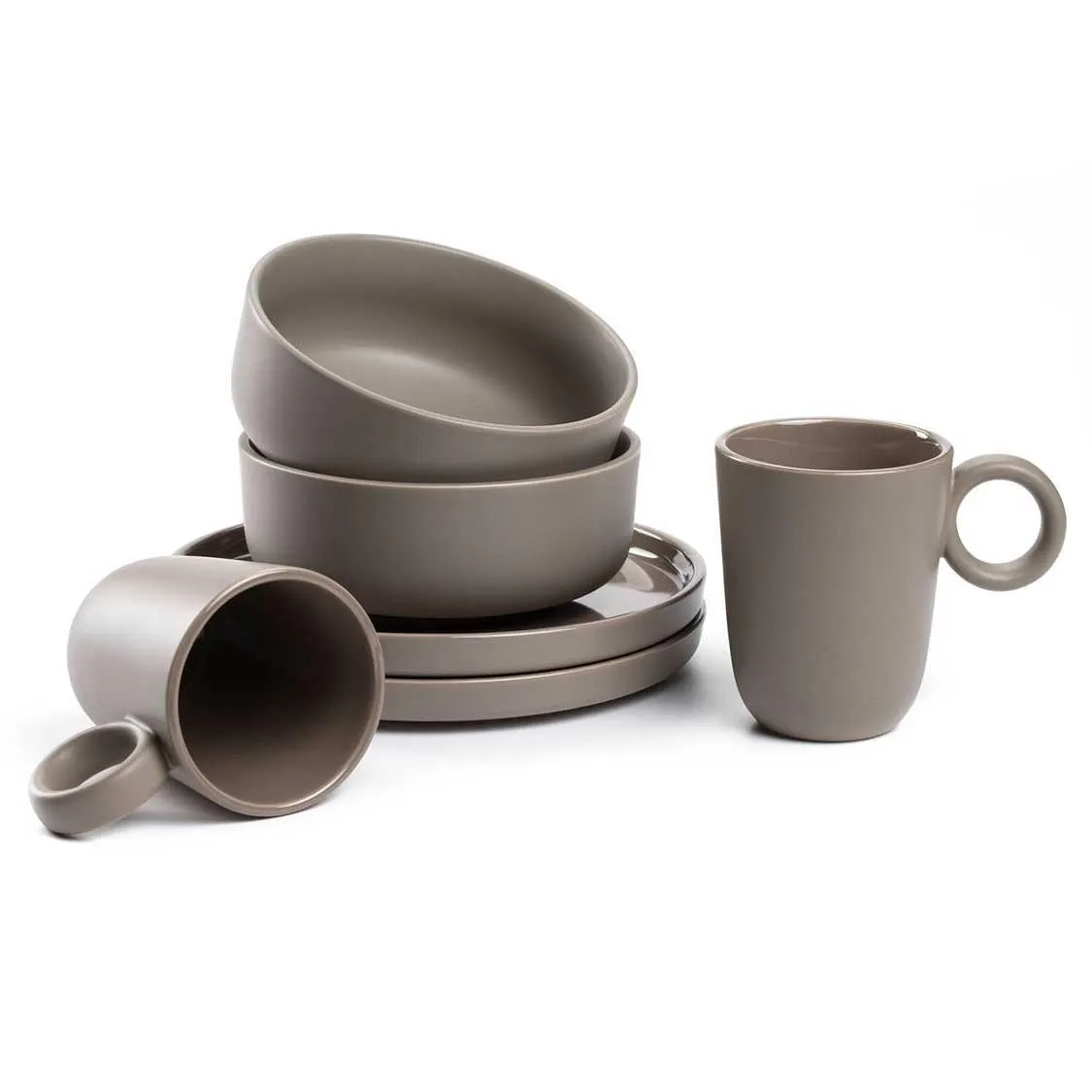 Geschirrset ROMA taupe 6-teilig