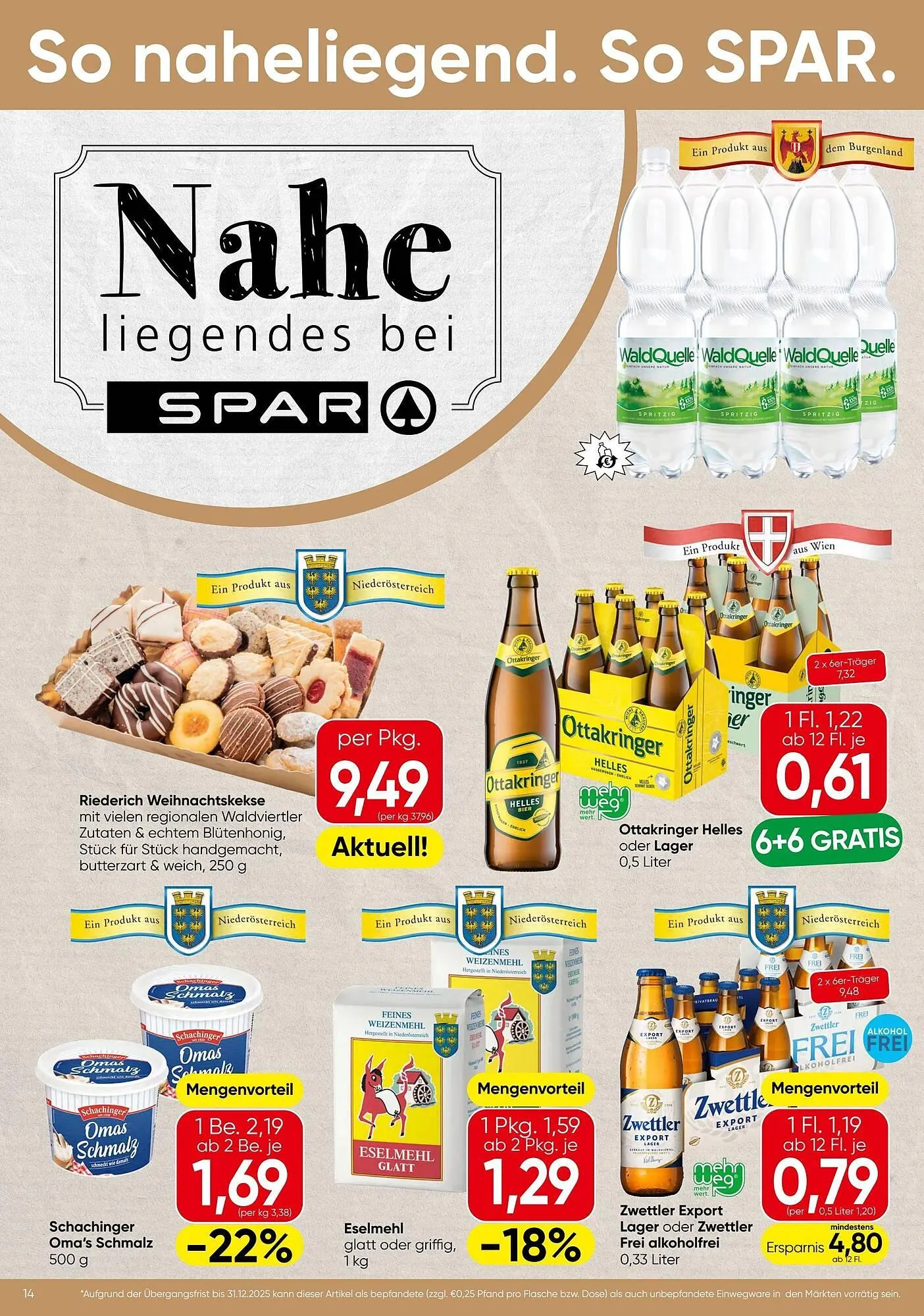 Spar Flugblatt von 6. November bis 19. November 2025 - Flugblätt seite 14