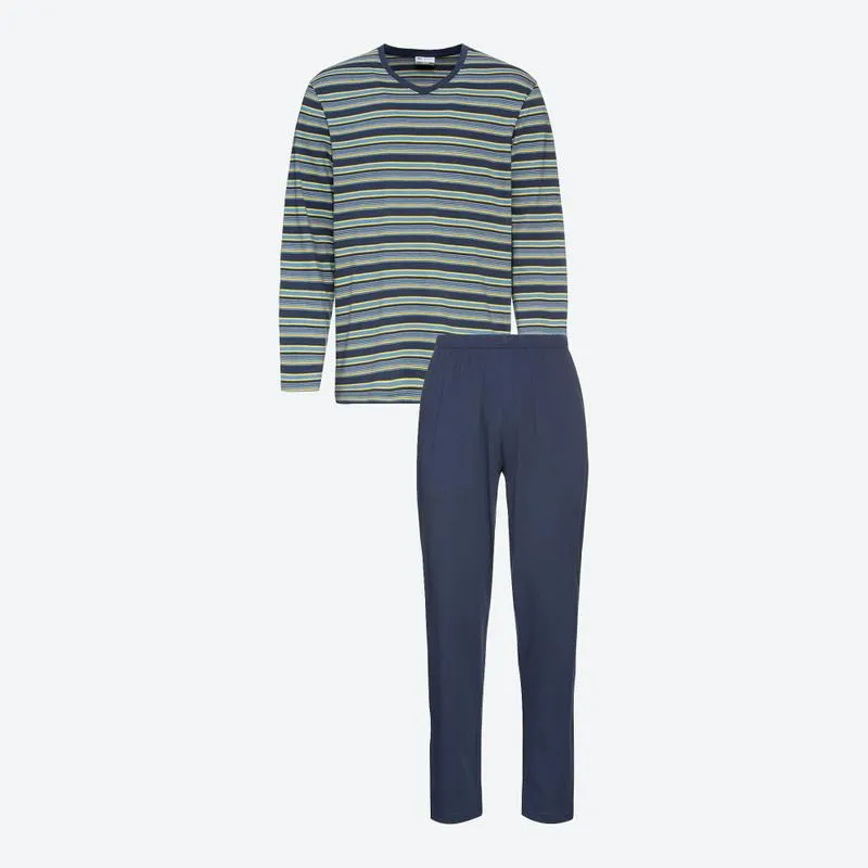 Herren-Schlafanzug mit Ringelmuster, 2-teilig