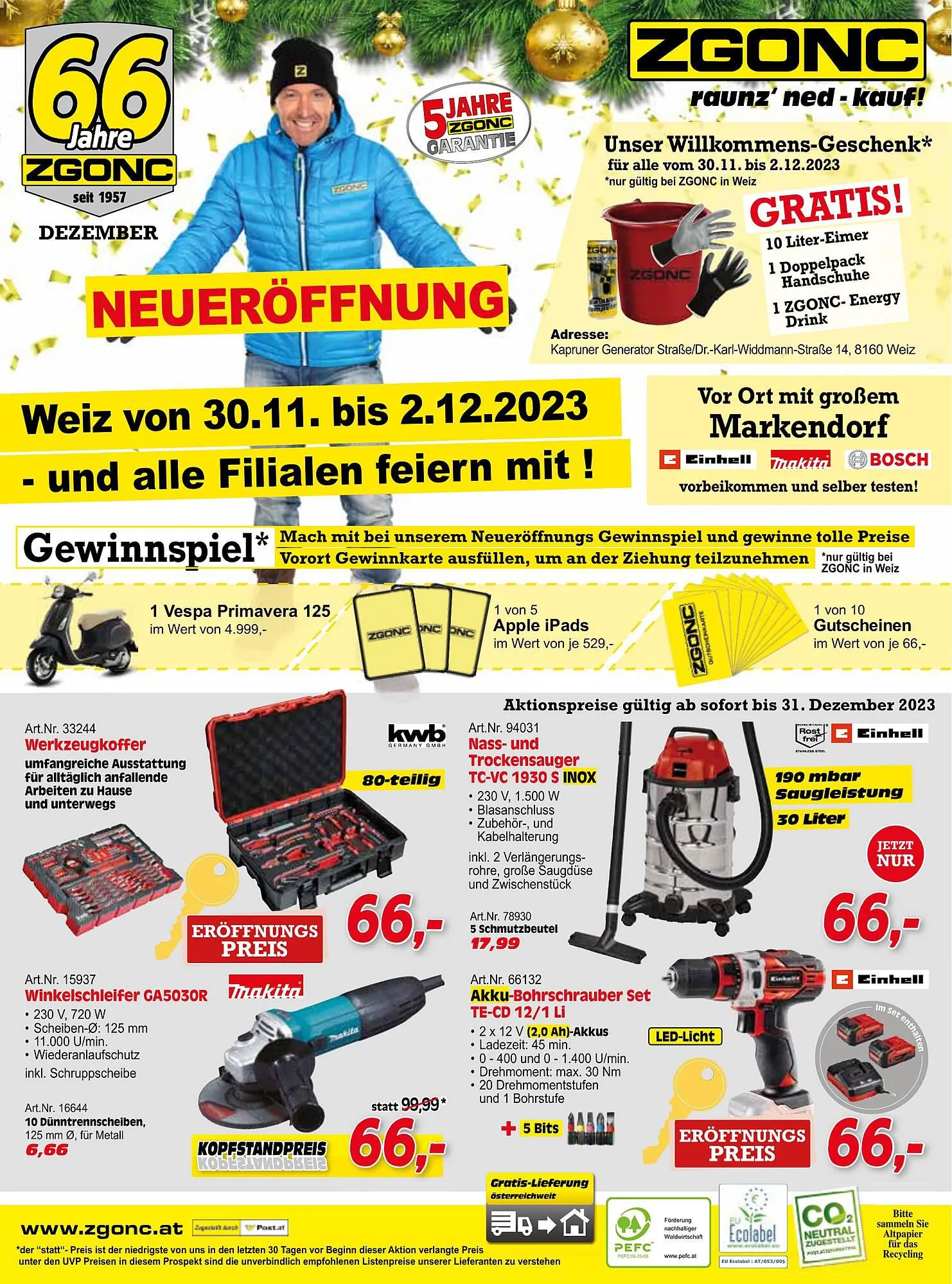 Zgonc Flugblatt von 1. Dezember bis 31. Dezember 2023 - Flugblätt seite 1