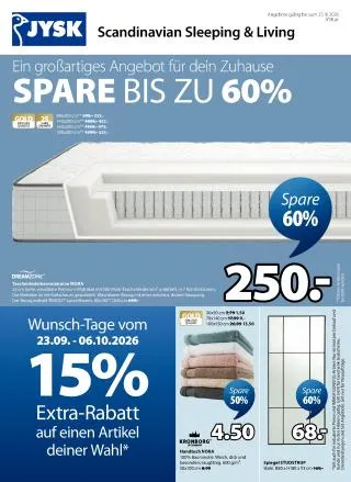 JYSK Flugblatt von 25. September bis 25. Oktober 2026 - Flugblätt seite  1