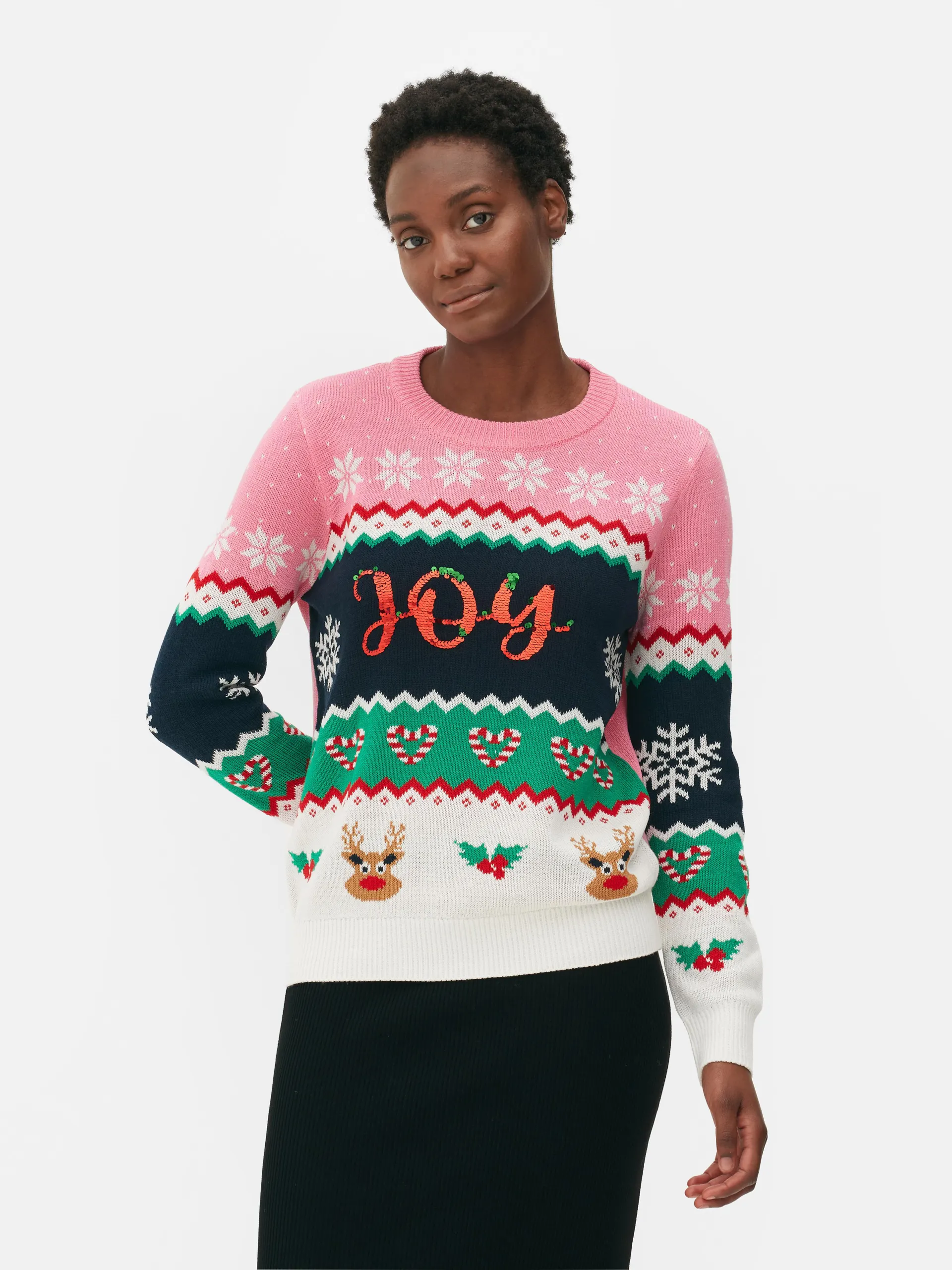 Gestrickter Weihnachtspullover für Damen