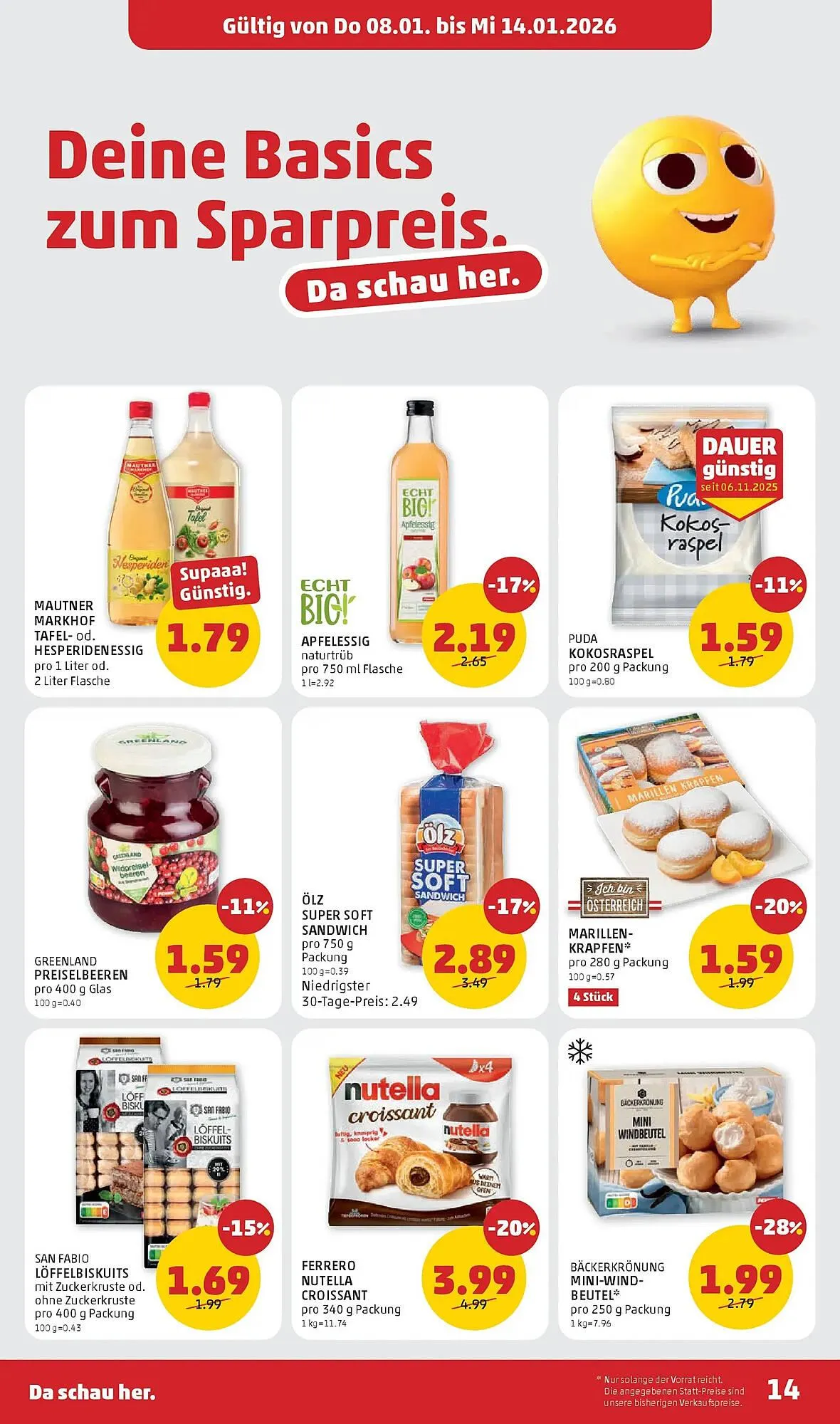PENNY Flugblatt von 8. Jänner bis 14. Jänner 2026 - Flugblätt seite  14