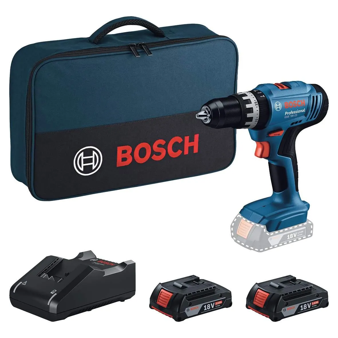 Akku-Schlagbohrschrauber GSB 18V-25, 2x2.0Ah, GAL 18V-40