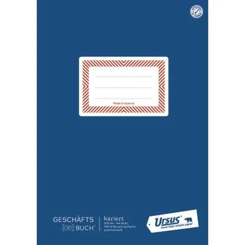 Geschäftsbuch A4 144Blatt kariert kaschiert URSUS OE 608385020