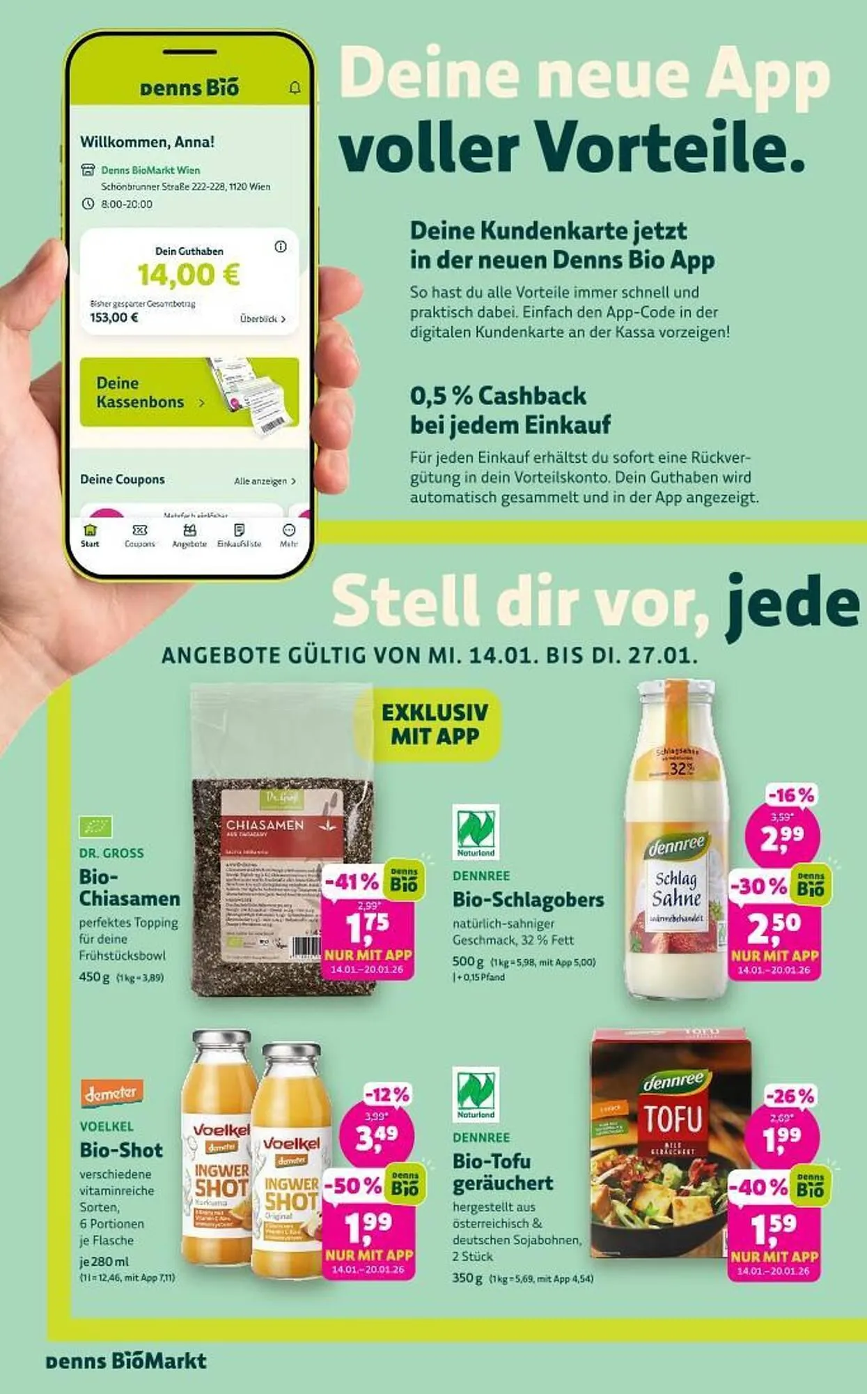 Denn's Biomarkt Flugblatt von 14. Jänner bis 27. Jänner 2026 - Flugblätt seite  2