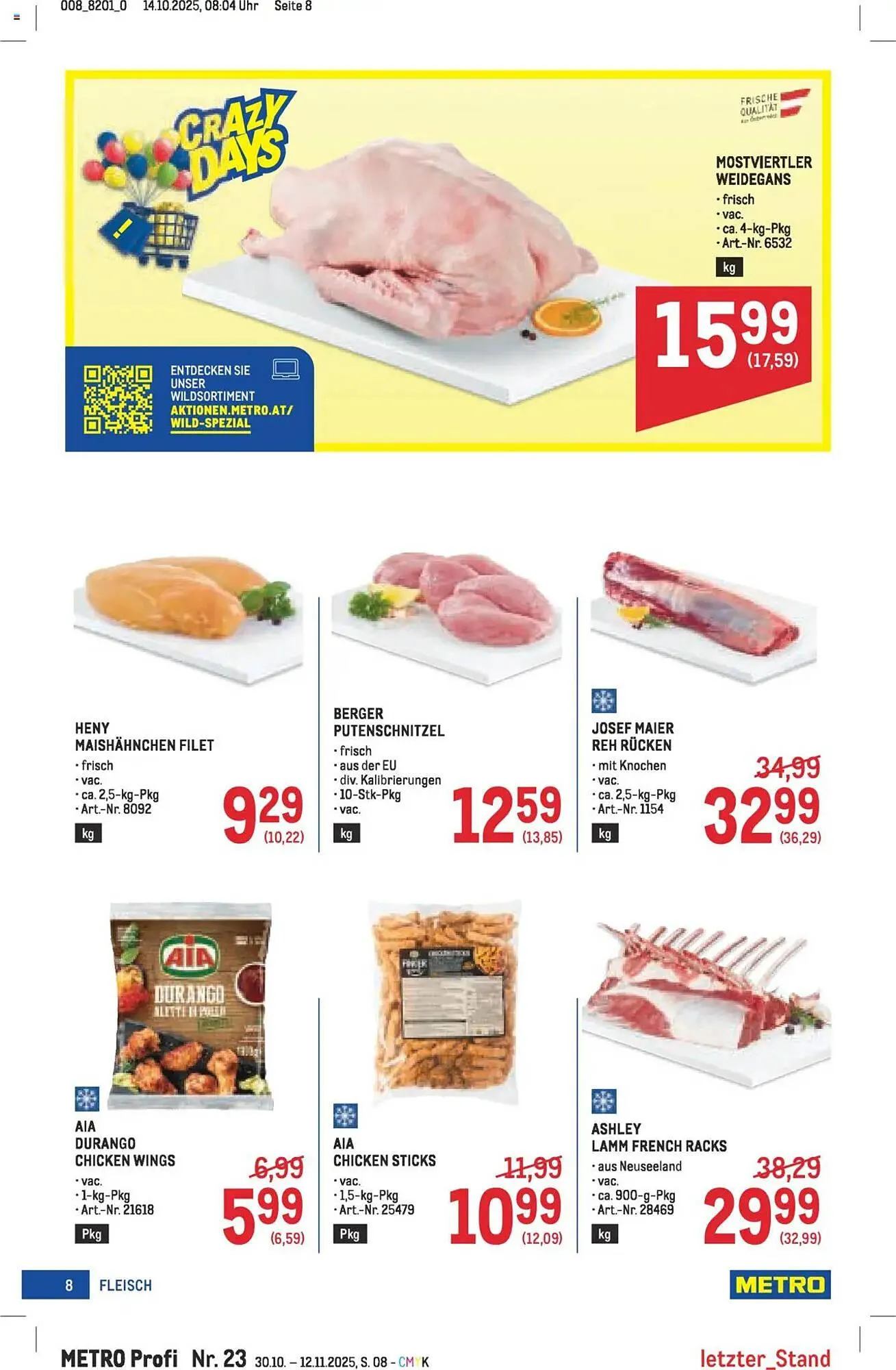 Metro Flugblatt von 30. Oktober bis 12. November 2025 - Flugblätt seite  8