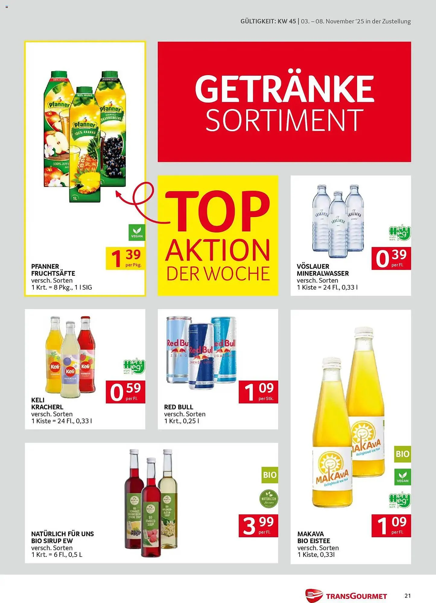 Transgourmet Flugblatt von 3. November bis 8. November 2025 - Flugblätt seite  21