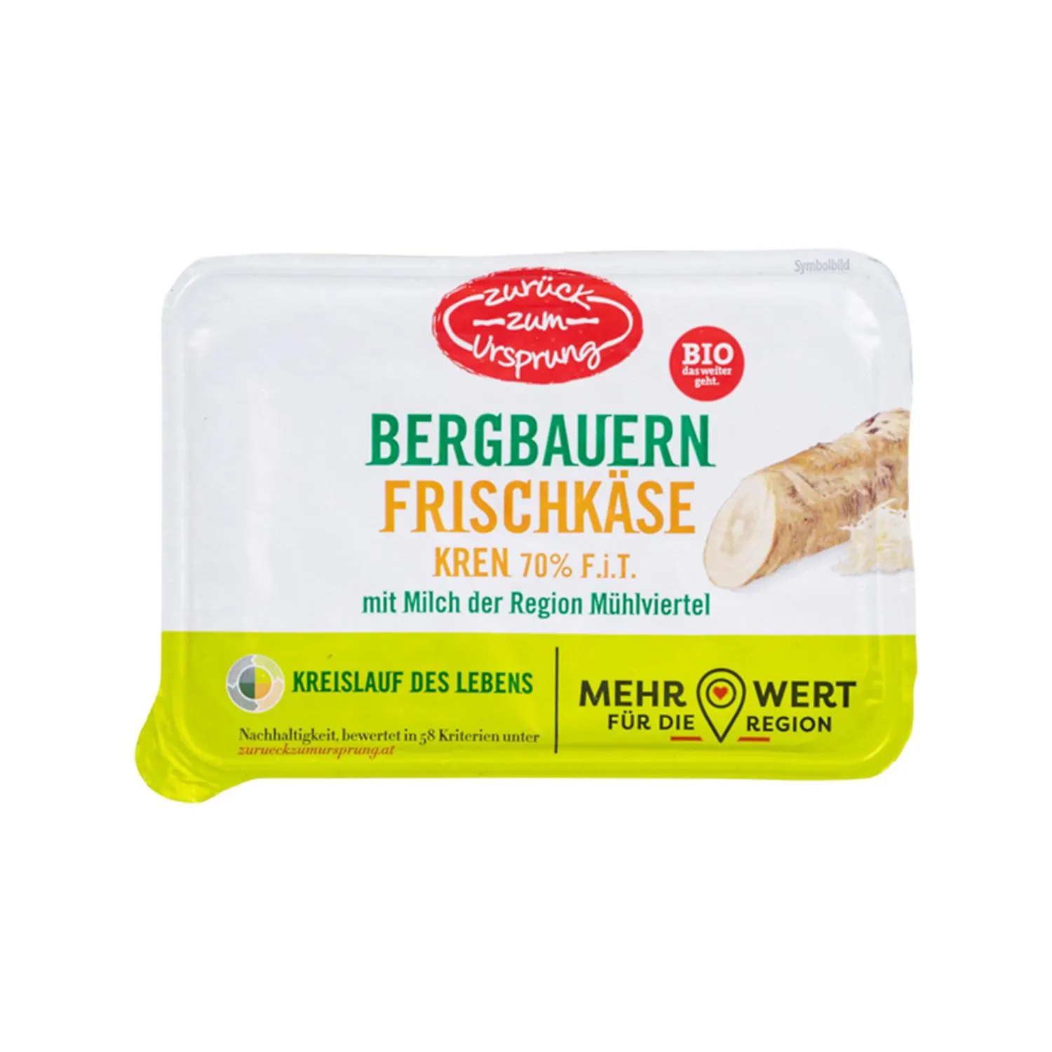 ZURÜCK ZUM URSPRUNG BIO-Bergbauern Frischkäse, Kren