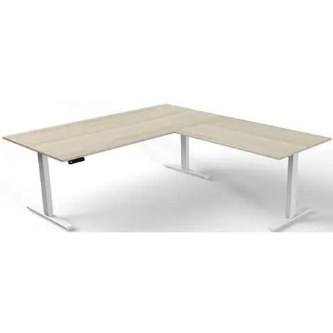 Schreibtisch elektrisch höhenverstellbar ahorn 200x100+120x80cm KERKMANN 10382850
