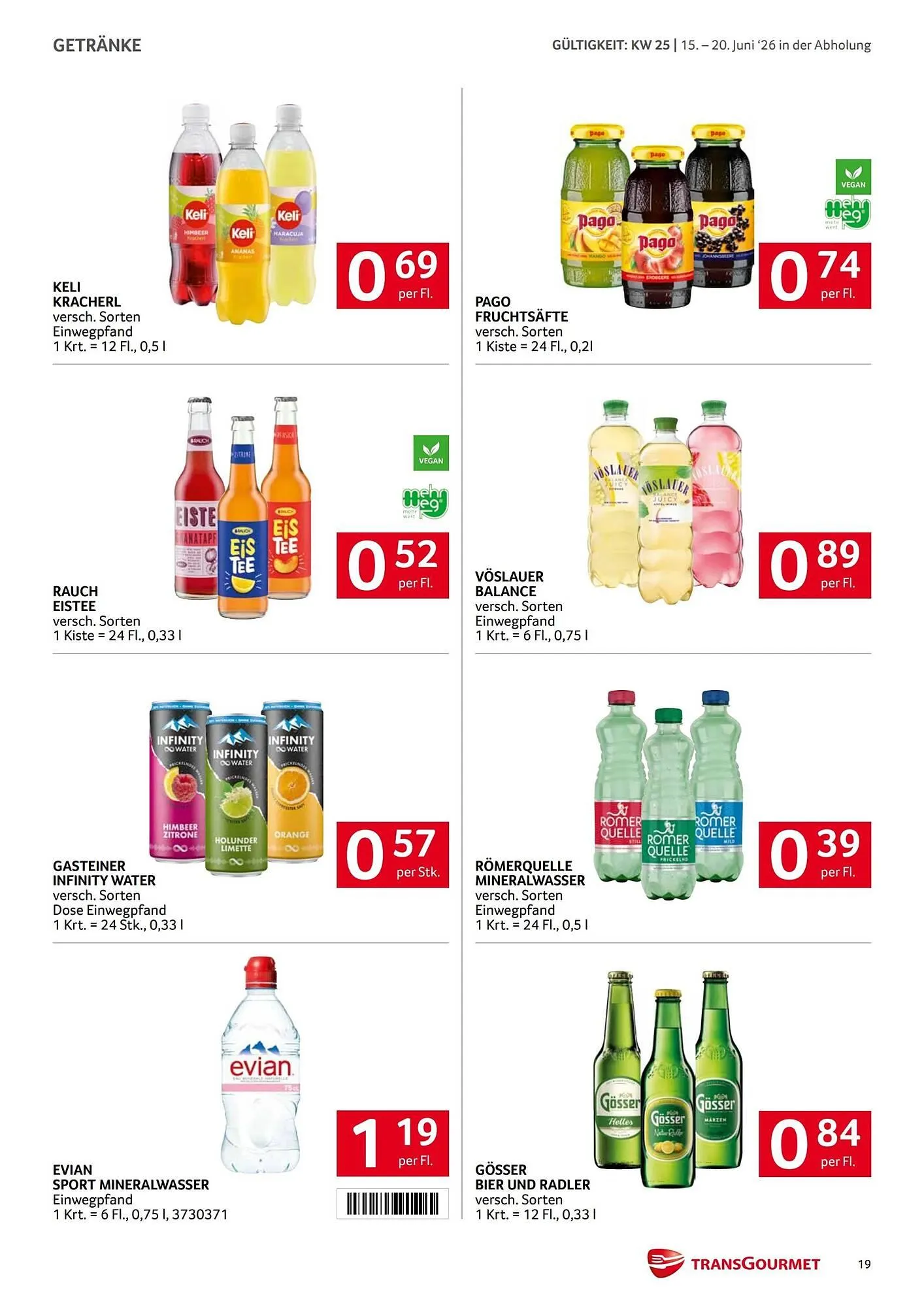 Transgourmet Flugblatt von 15. Juni bis 20. Juni 2026 - Flugblätt seite  19