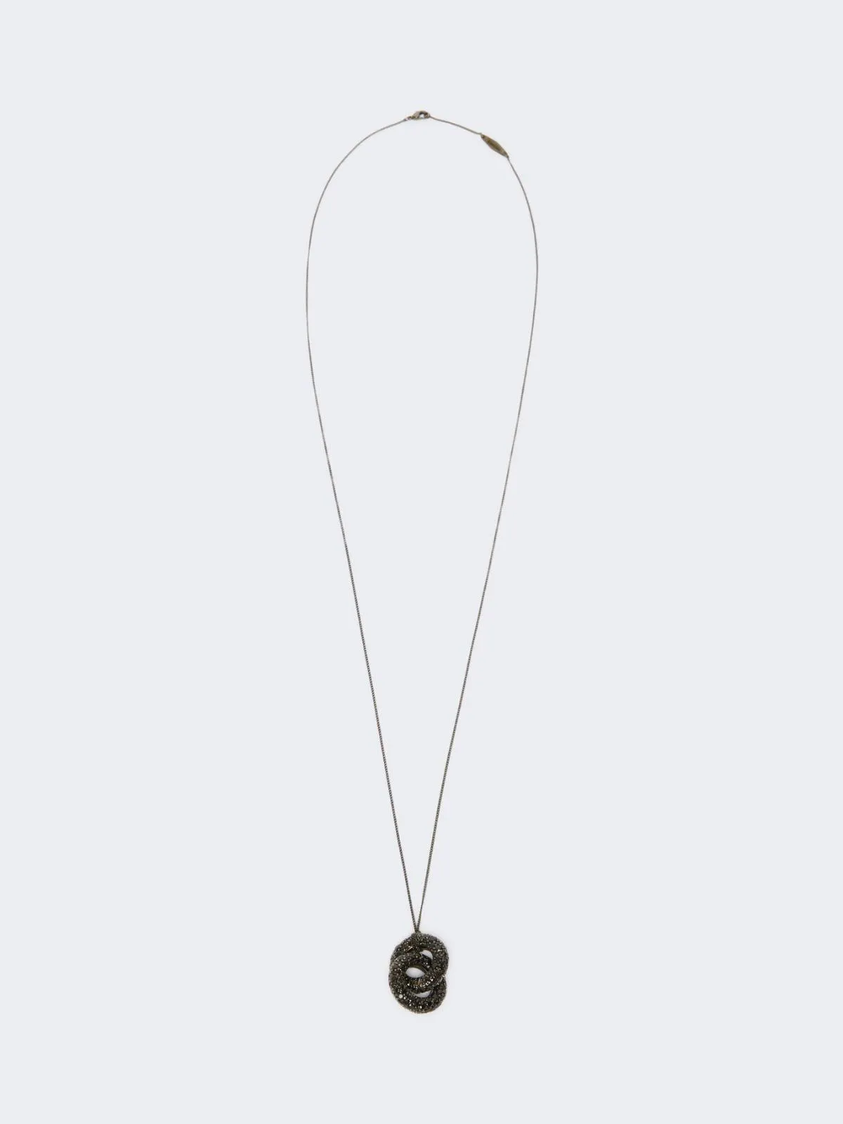 Halskette mit Strassanhänger - Schwarz