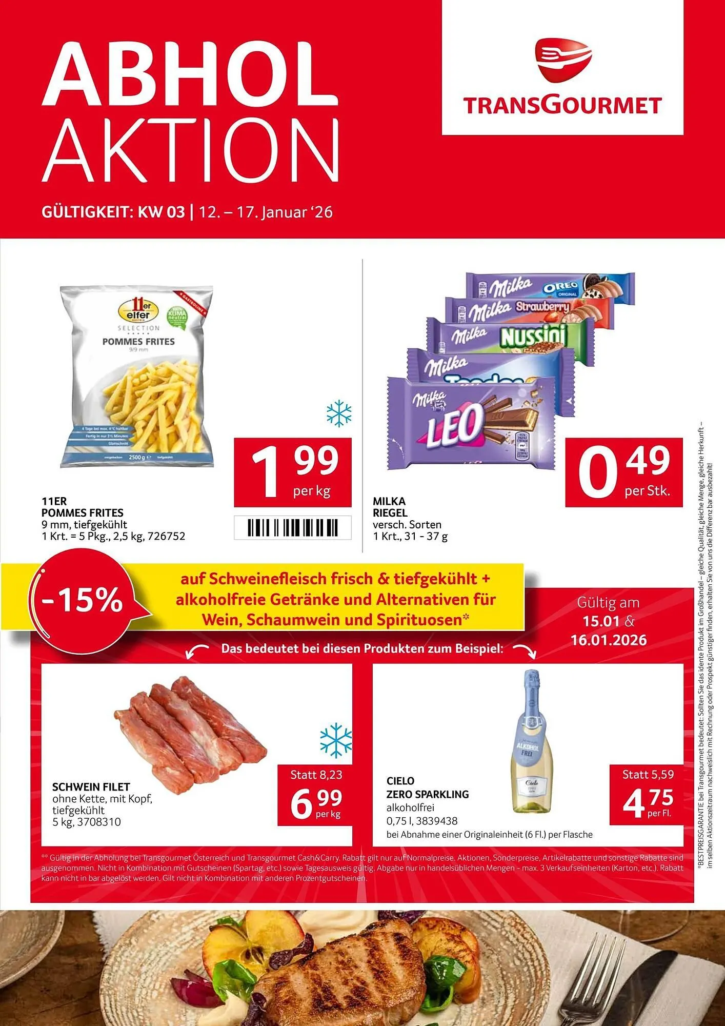 Transgourmet Flugblatt von 12. Jänner bis 17. Jänner 2026 - Flugblätt seite 1