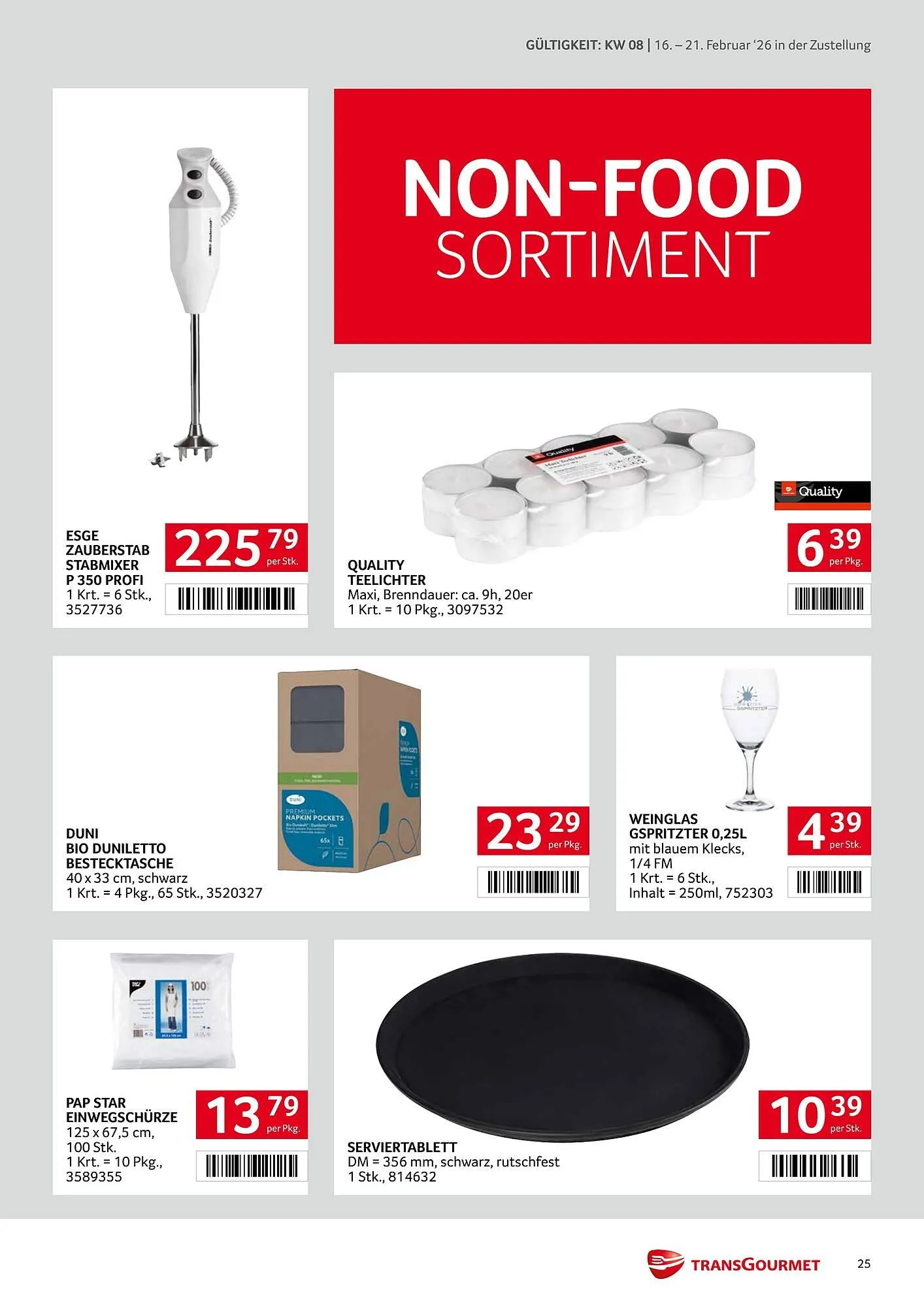 Transgourmet Flugblatt von 16. Februar bis 21. Februar 2026 - Flugblätt seite 25