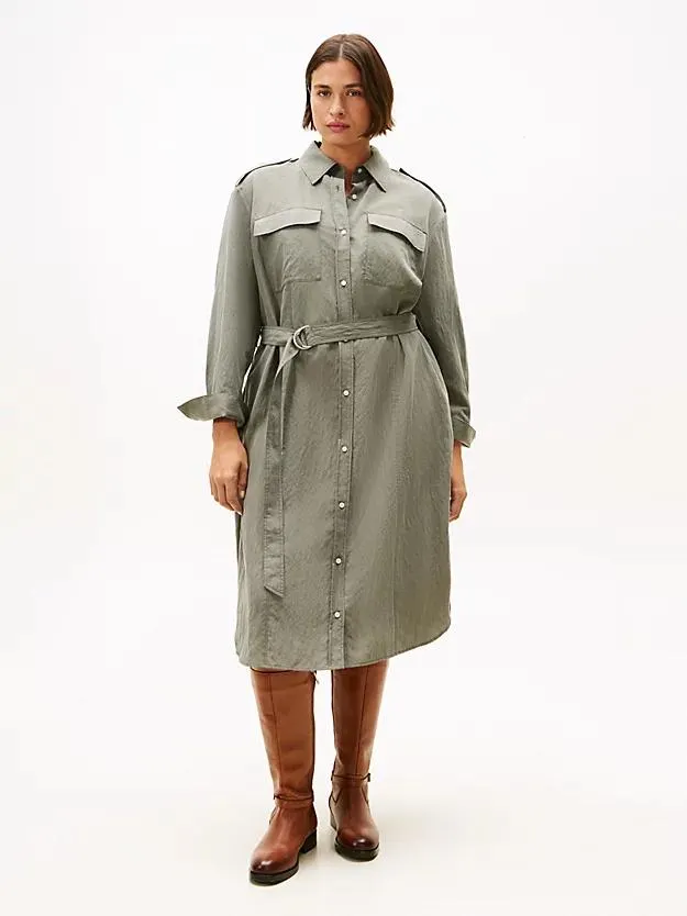 Curve Utility-Kleid in Midi-Länge mit Gürtel