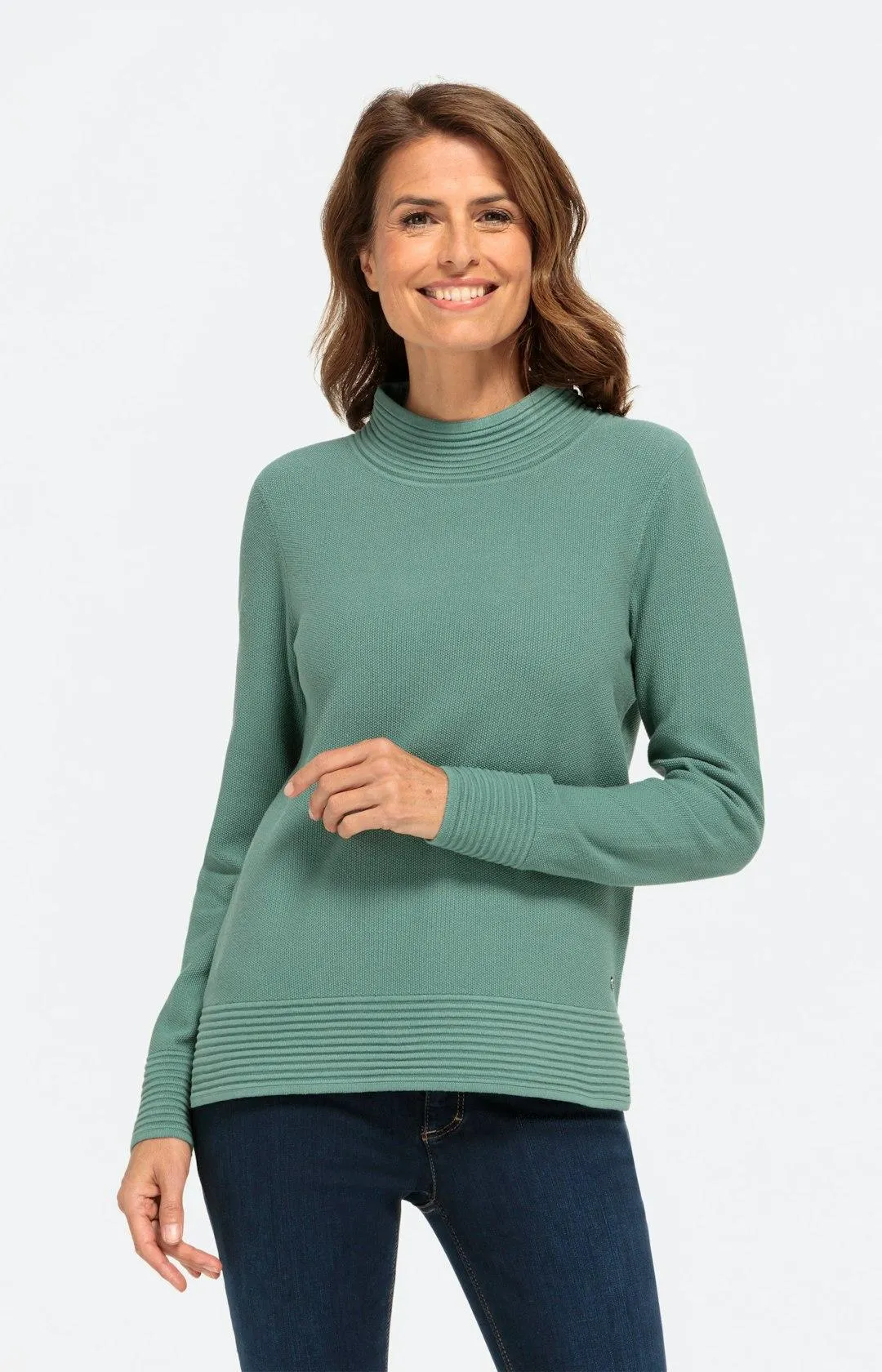 Pullover mit Stehkragen und 1/1-Arm