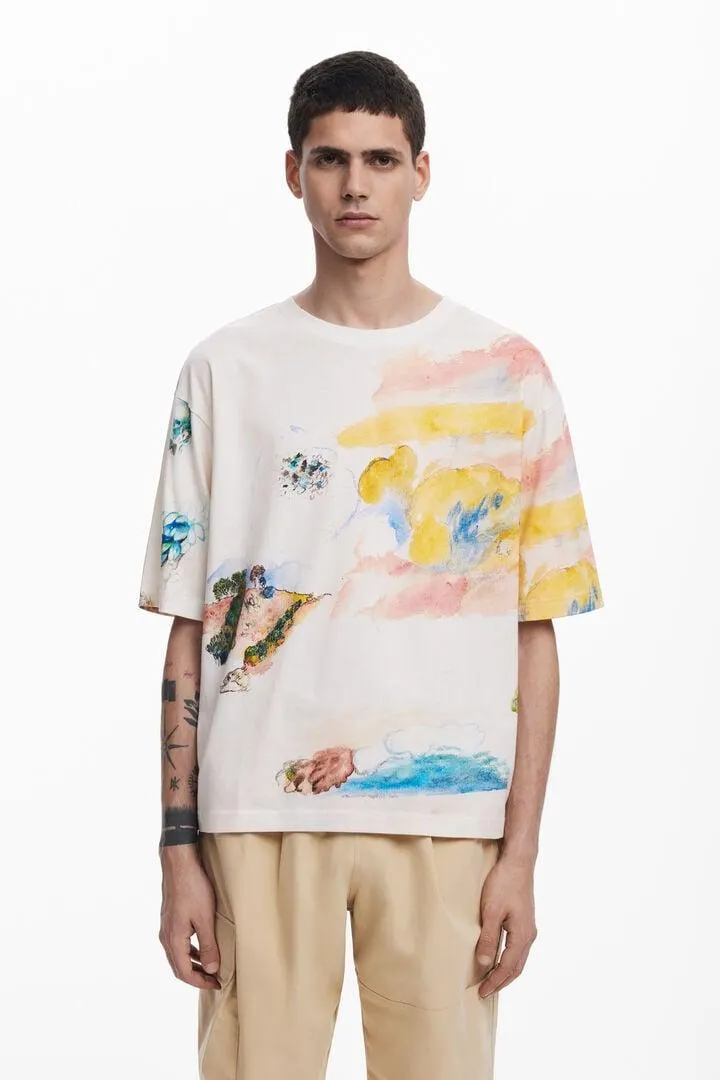 Aquarell-T-Shirt mit kurzen Ärmeln