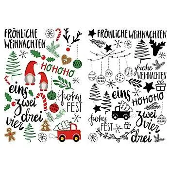 Transfermotive "Weihnachten", 2 Bogen