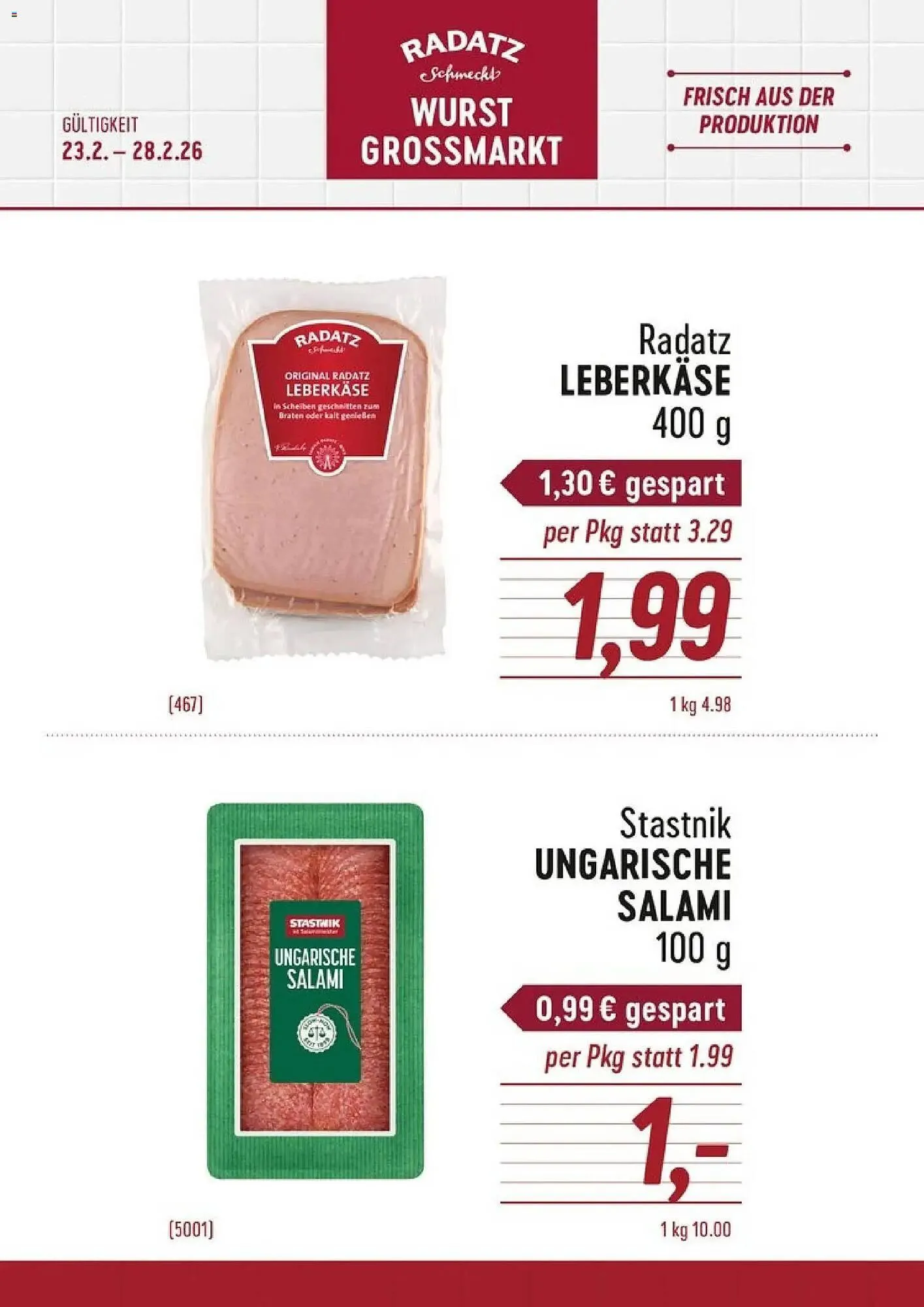 Radatz Flugblatt von 23. Februar bis 28. Februar 2026 - Flugblätt seite  1