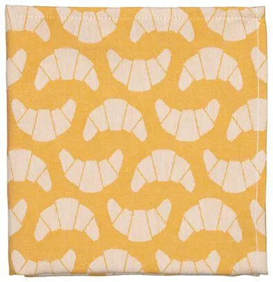 theedoek - 65 x 65 - katoen - okergeel croissant
