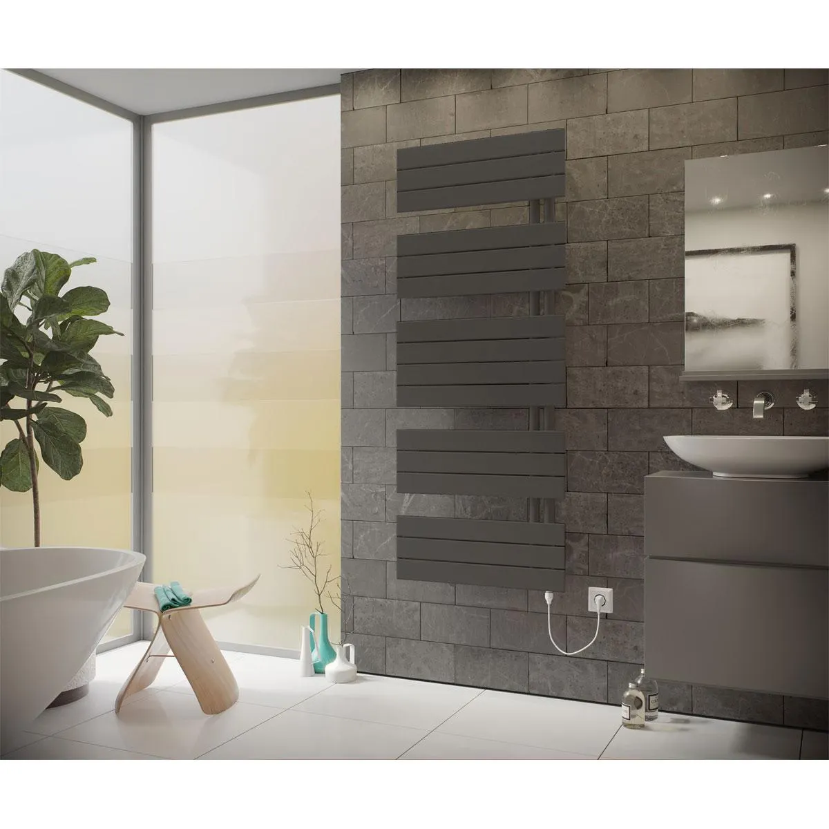 Ximax Elektrischer Handtuchwärmer P2-Open 1720 x 600 mm 900 Watt Typ 1 Anthrazit