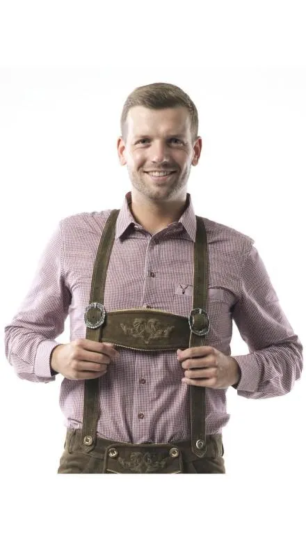 Trachtenhemd Langarm Einöde in Rot von Nübler Rot | M