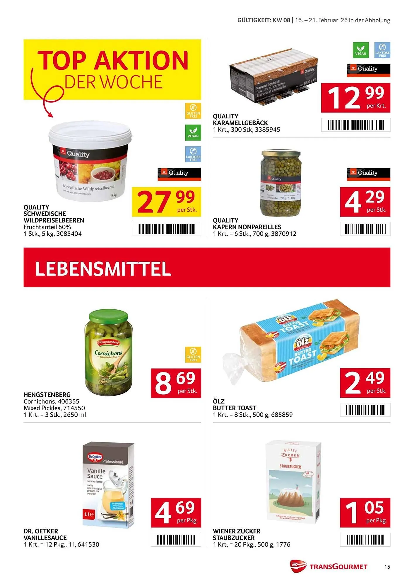 Transgourmet Flugblatt von 16. Februar bis 22. Februar 2026 - Flugblätt seite  15