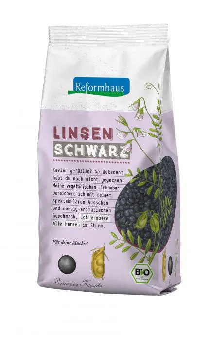 Reformhaus Linsen, schwarz (Beluga) bio 500g