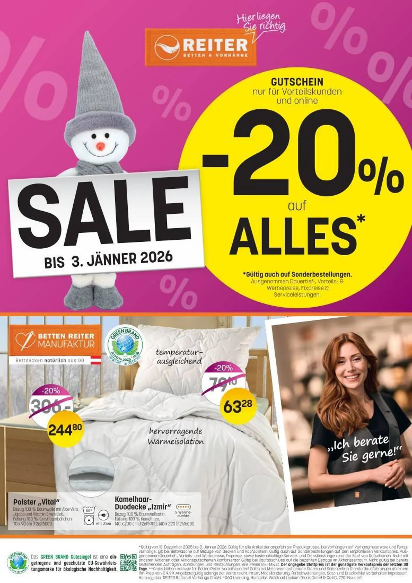 Reiter Flugblatt von 14. Dezember bis 3. Jänner 2026 - Flugblätt seite 1