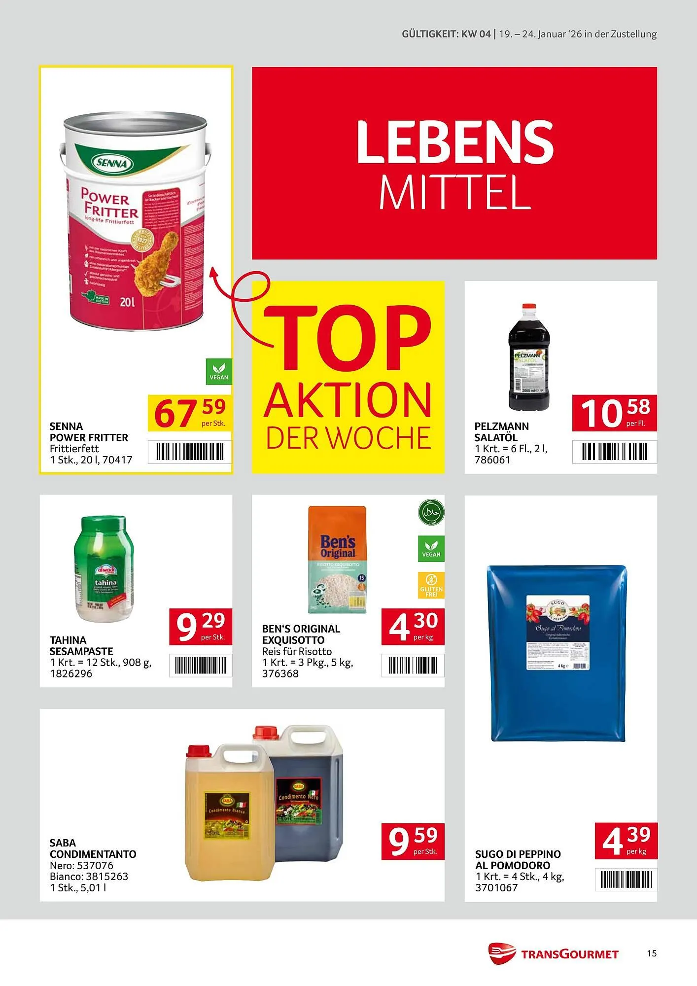Transgourmet Flugblatt von 19. Jänner bis 24. Jänner 2026 - Flugblätt seite  15
