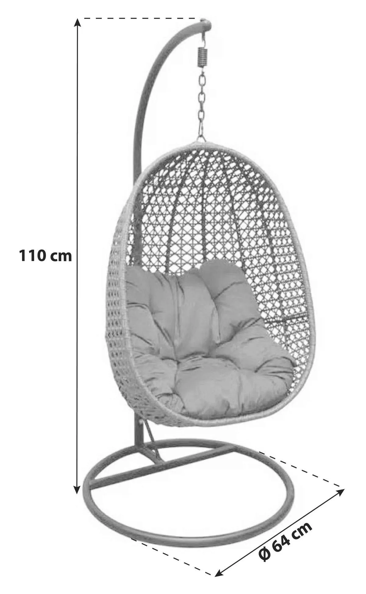 Hängesessel mit Gestell inkl. Sitzkissen