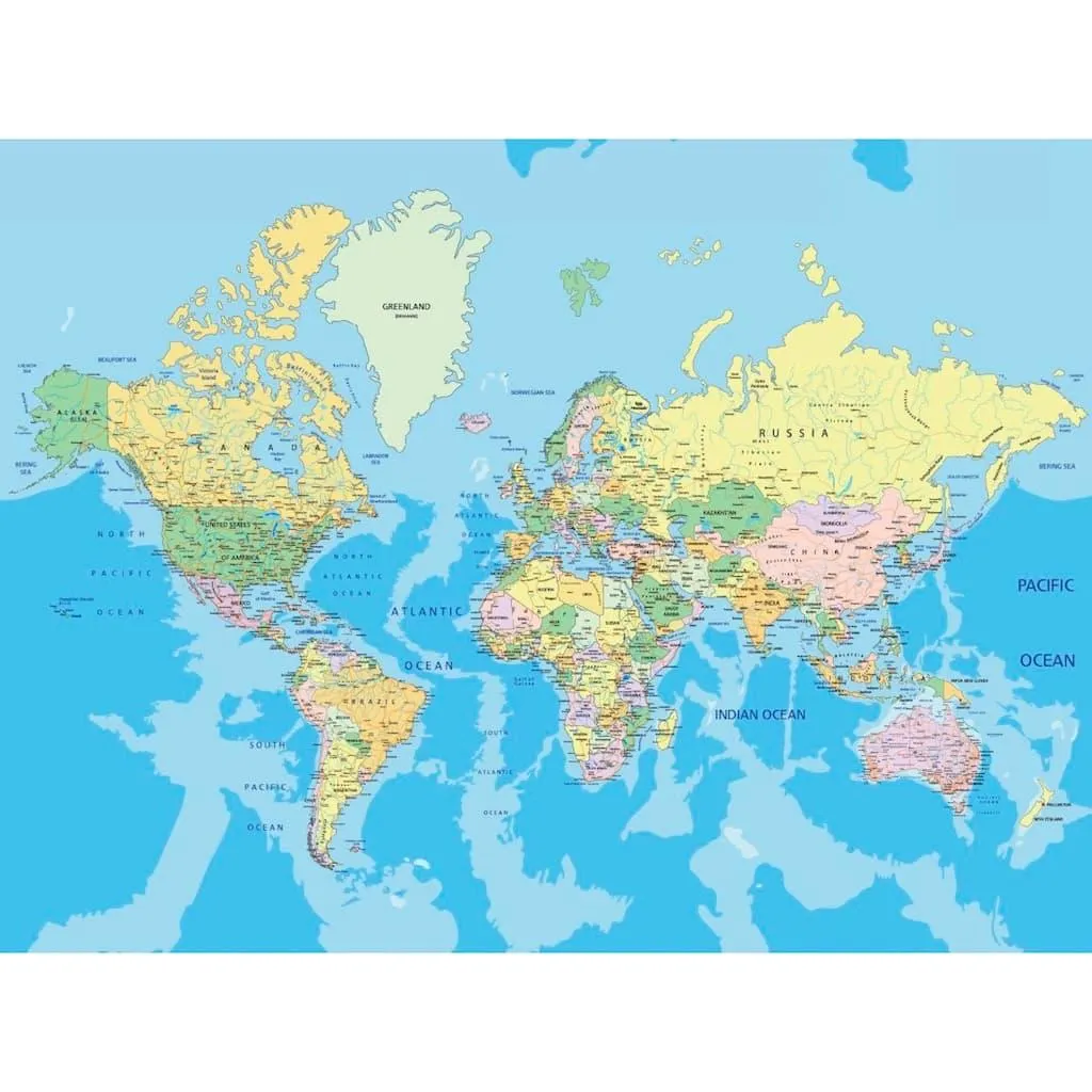 Papermoon Fototapete »World Map« glatt