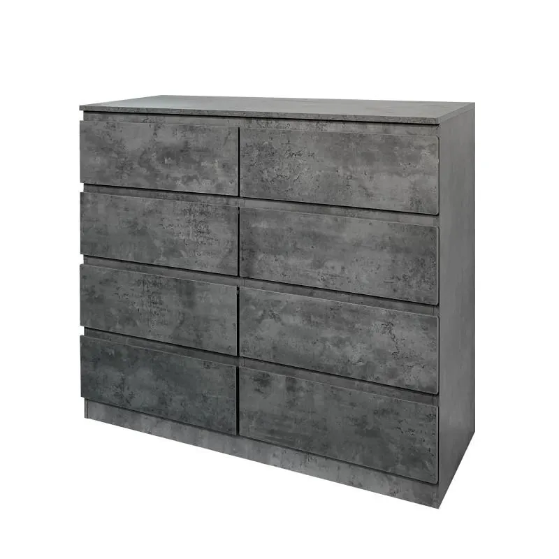 HTI-Living Kommode 8 grifflose Schubladen Thekla Beton Grau