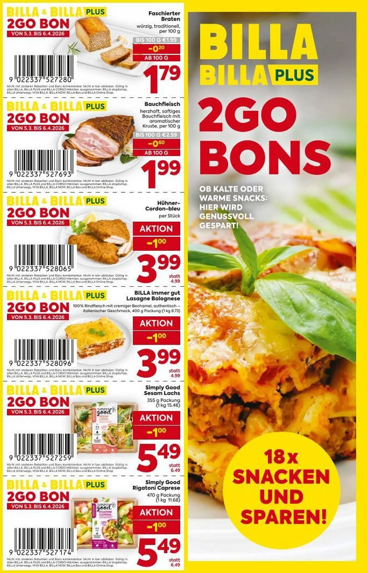 Billa Flugblatt von 5. März bis 6. April 2026 - Flugblätt seite  1