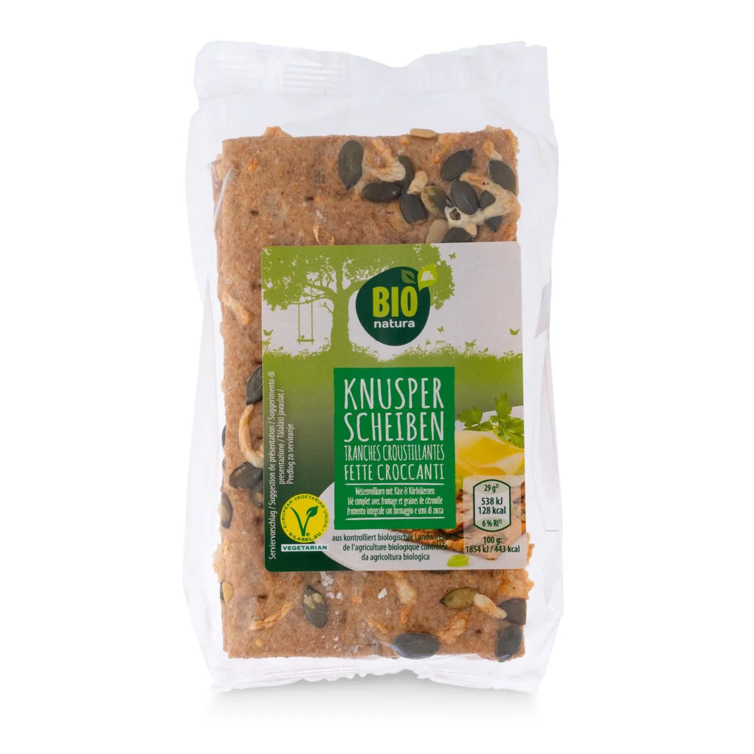 BIO NATURA BIO-Gourmet Knusperscheiben, Käse & Kürbiskerne