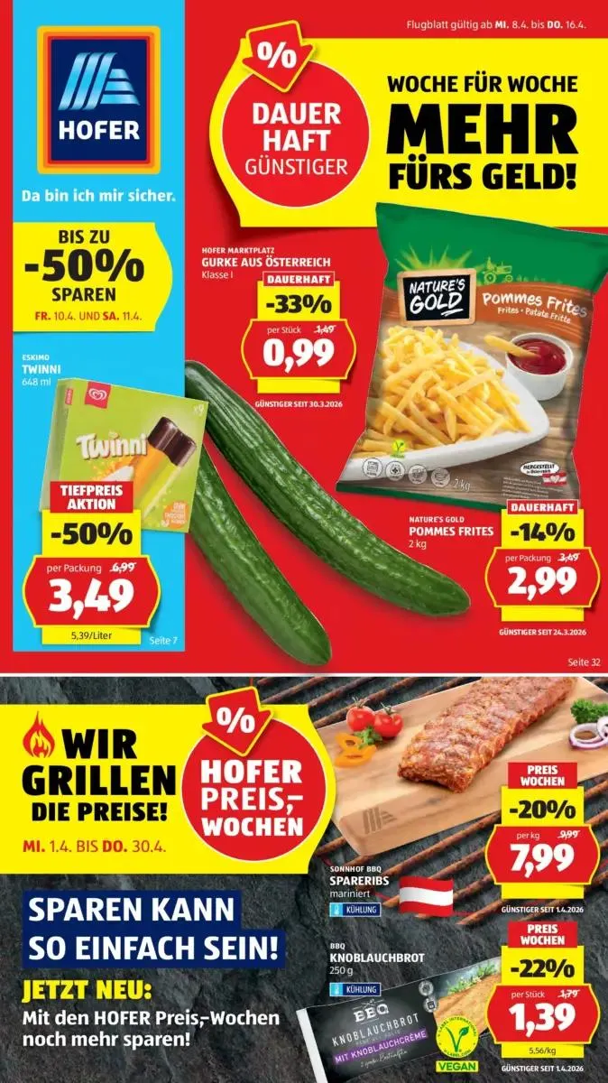 HOFER Angebote gültig bis 16.04.2026 von 9. April bis 16. April 2026 - Flugblätt seite  1