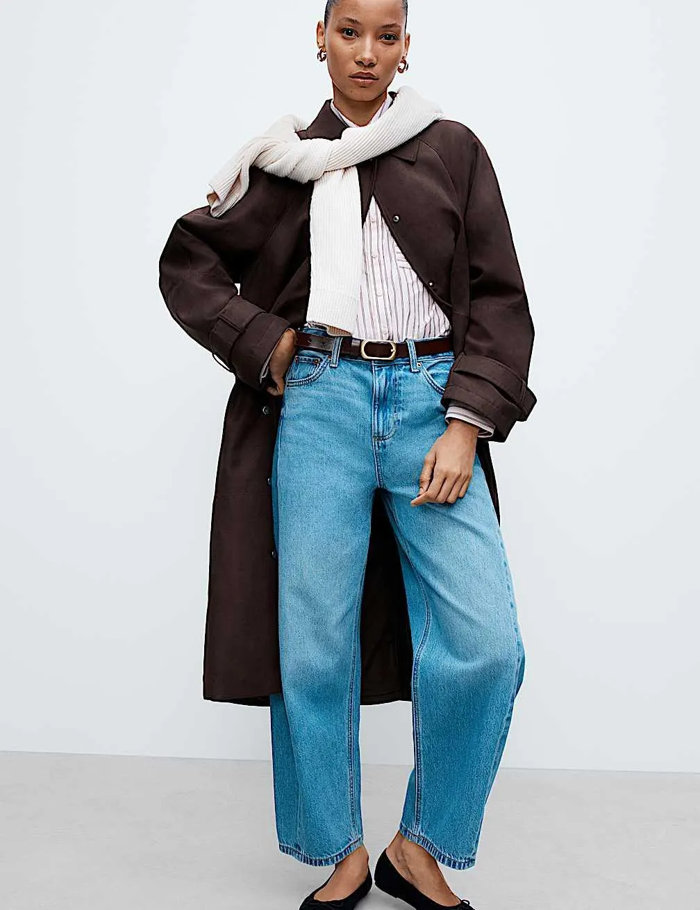 Mittelhohe Barrel-Jeans