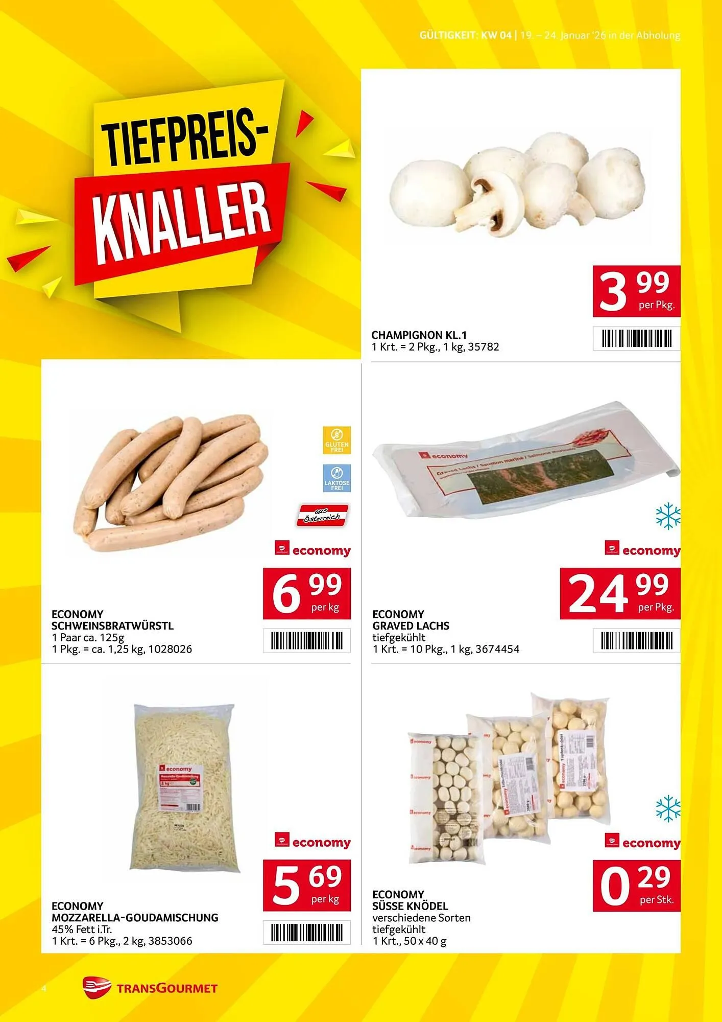 Transgourmet Flugblatt von 19. Jänner bis 25. Jänner 2026 - Flugblätt seite  4