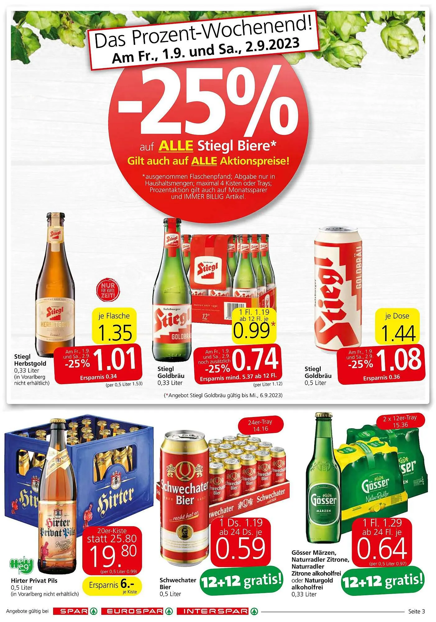 Spar Flugblatt von 31. August bis 13. September 2023 - Flugblätt seite 3