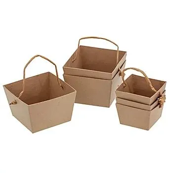 Körbchen, braun, 2 Größen, 6 Stück