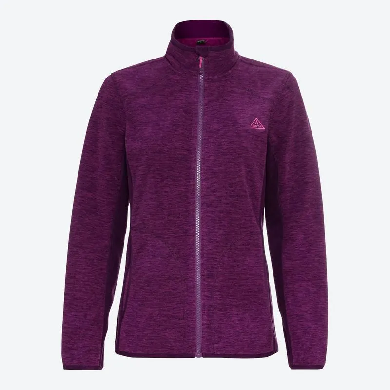 Damen-Mikrofleece-Jacke in Melange-Optik